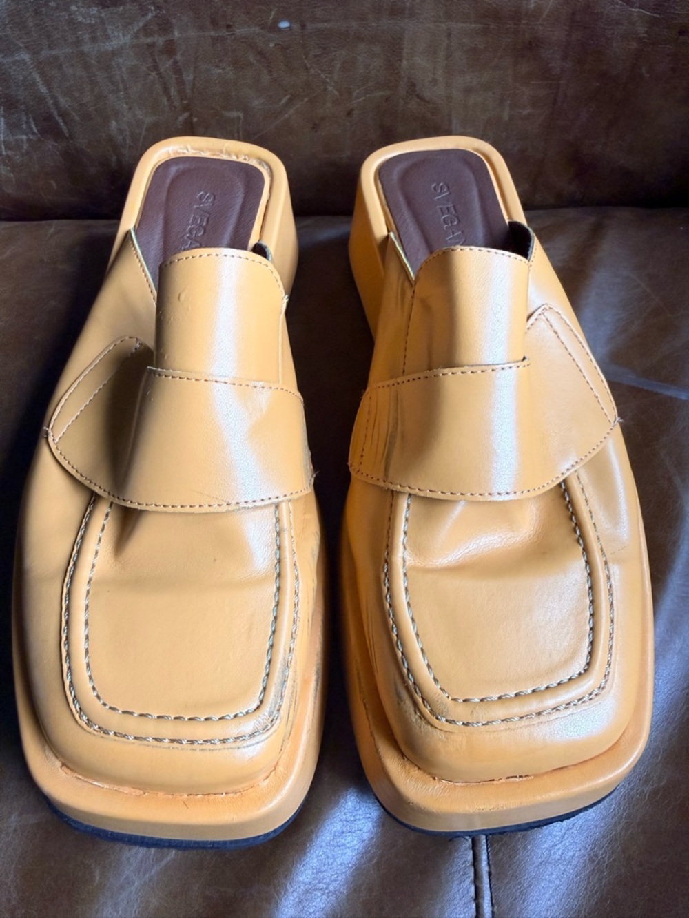 Women’s Tan Slip-On Loafer Mules